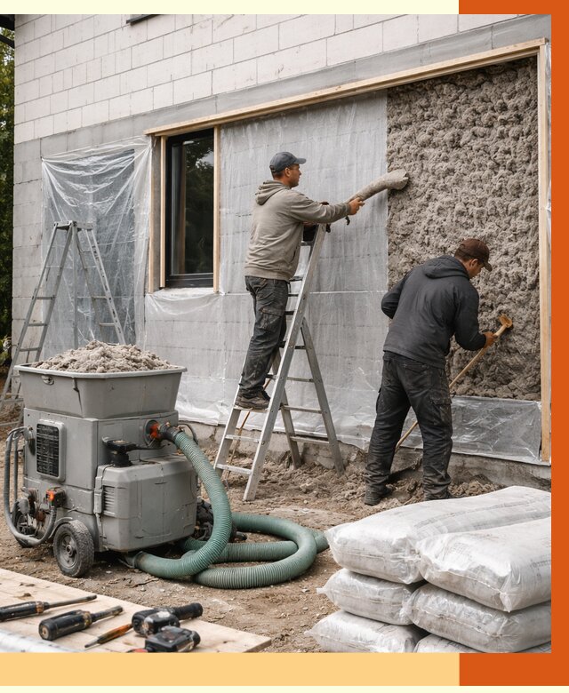 Утепление дома из газобетона эковатой в Туймазы от 4586 руб./м2 | ТепломастерТмз